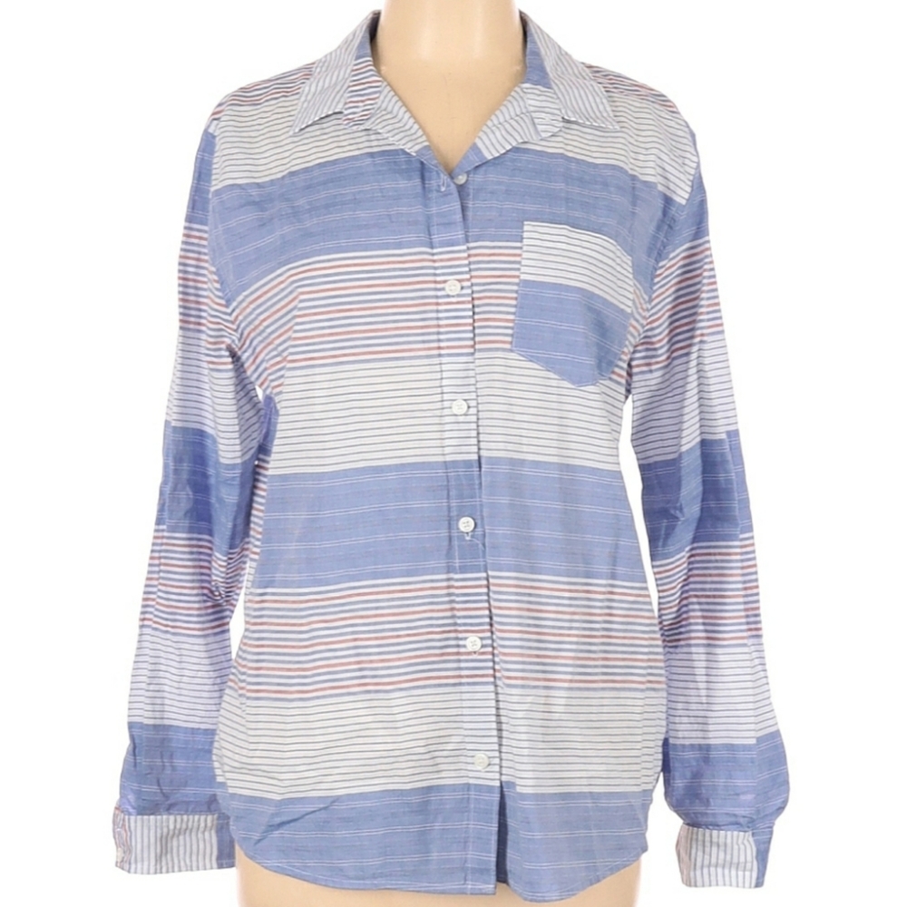 Universal Thread Blue Striped Longsleeve Shirt - image 1
